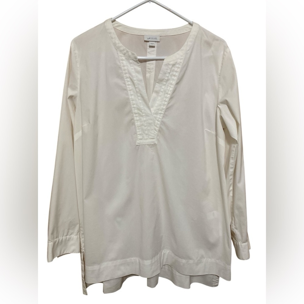 J. Jill White Shirt Collection Tunic Blouse for Women, Size Large.